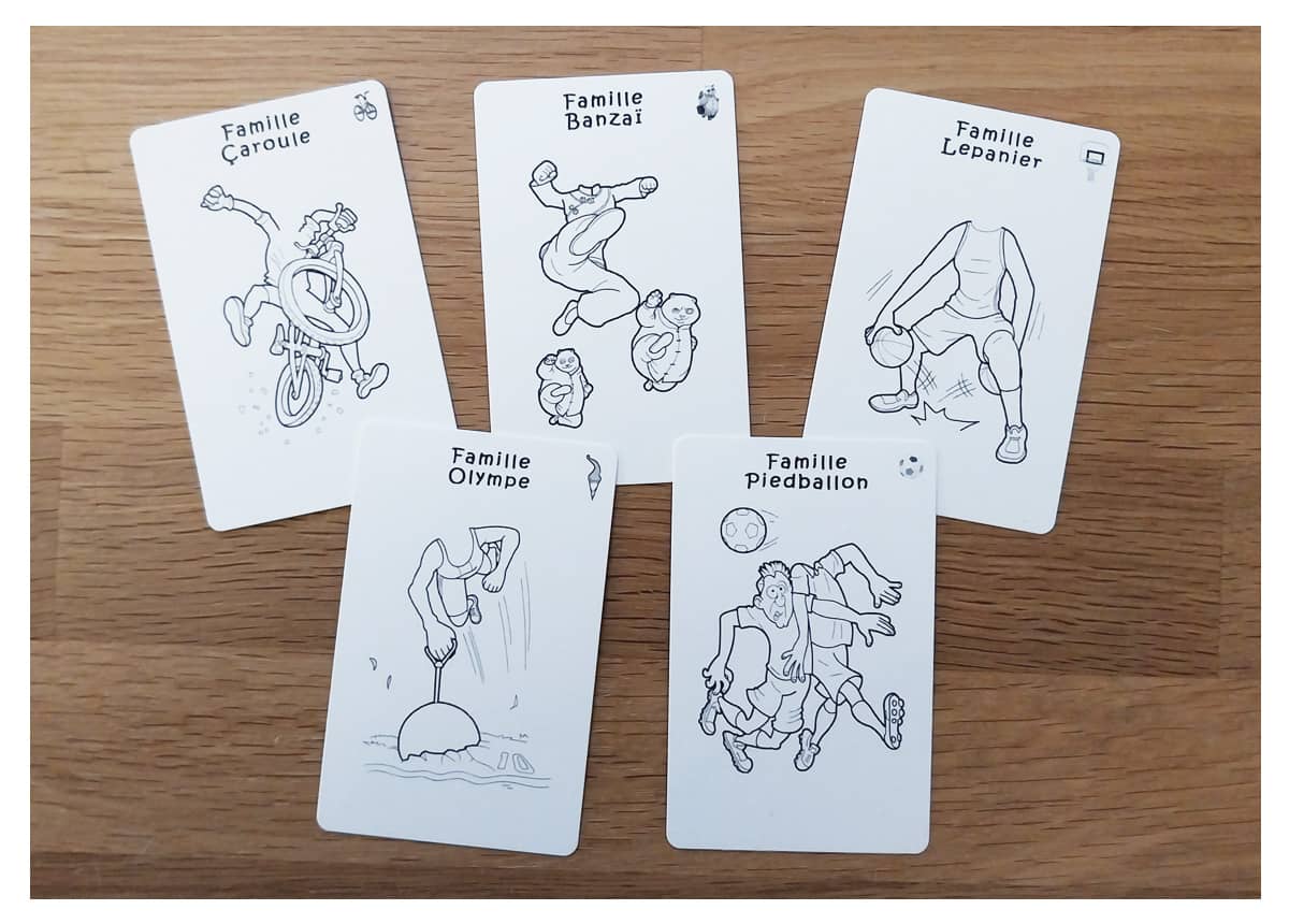Exemple de cartes à jouer à créer sur le thème des sports
